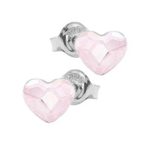 Cercei Powder Rose - Inimioare Cristale Swarovski