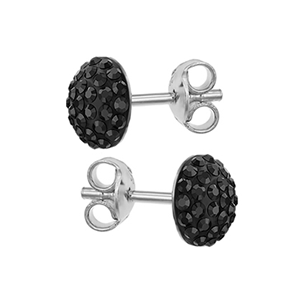 Cercei Cabochon Black - Cristale Swarovski