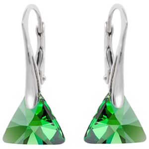 Cercei - Dark Moss Triangle - Cristale Swarovski