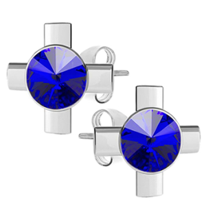 Cercei Cruciulite - Cristale Swarovski Majestic Blue