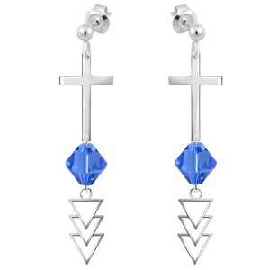 Cercei Cruciulite - Cristale Swarovski Sapphire