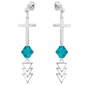 Cercei Cruciulite - Cristale Swarovski Zircon