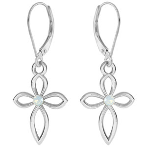 Cercei Cruciulite - Cristale Swarovski White Opal