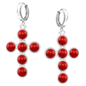 Cercei Cruciulite - Perle PRECIOSA Red