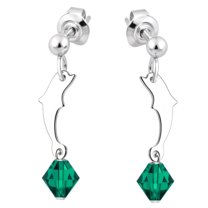 Cercei Delfini - Cristale Swarovski Emerald