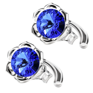 Cercei Flowers - Cristale Blue Sapphire
