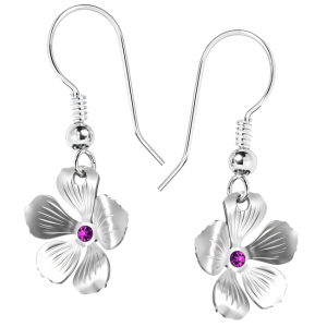 Cercei Floricele - Cristale Swarovski Fucsia