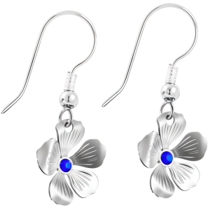 Cercei Floricele - Cristale Swarovski Capri Blue