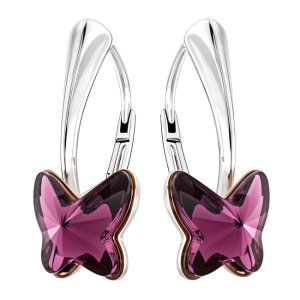 Cercei Fluturasi Amethyst - Cristale Swarovski