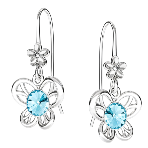 Cercei Fluturasi - Cristale Aquamarine