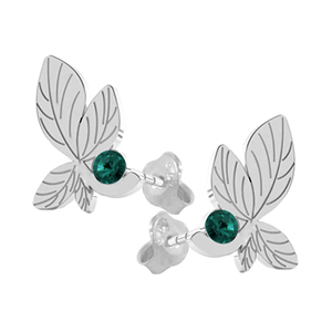 Cercei Frunze - Cristale Swarovski Verde Smarald