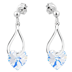 Cercei Twist - Cristale Swarovski Inimioare AB