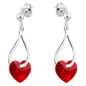 Cercei Twist -  Cristale Swarovski Inimioare Light Siam