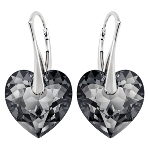 Cercei Inimioare Silver Night - Cristale Swarovski