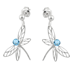 Cercei Libelule - Cristale Swarovski Aquamarine