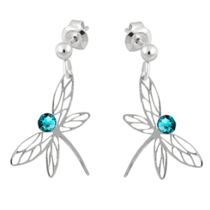 Cercei Libelule - Cristale Swarovski Blue Zircon 