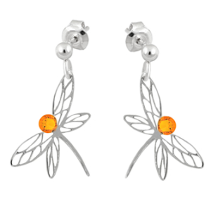 Cercei Libelule - Cristale Swarovski Tangerine