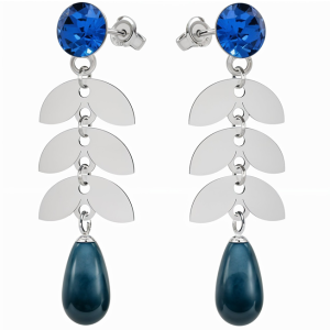 Cercei Zorina - Cristale & Perle Petrol Blue