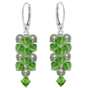 Cercei Aria Green - Perle &amp; Cristale Swarovski