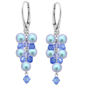 Cercei Sapphire Blue - Perle &amp; Cristale Swarovski