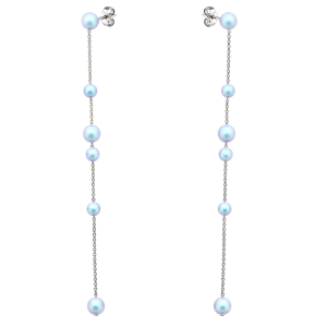 Cercei Lungi - Perle Iridescent Light Blue 