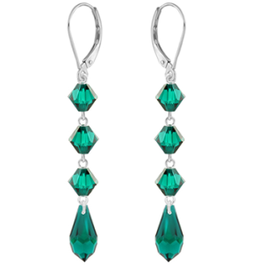 Cercei Aryan - Cristale Swarovski Verde Smarald