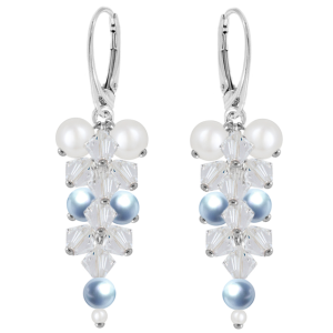 Cercei Aria Light Blue - Perle &amp; Cristale Swarovski 