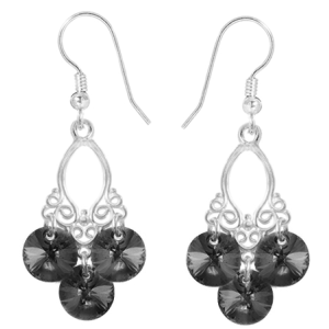 Cercei Chandelier - Cristale Silver Night