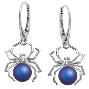 Cercei Paianjeni - Perle Swarovski Iridescent Dark Blue
