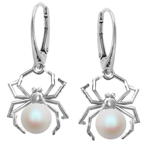 Cercei Paianjeni - Perle Swarovski Pearlescent White