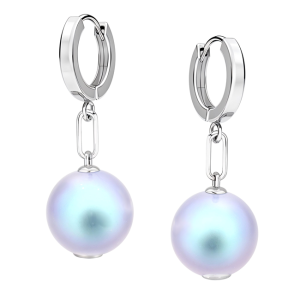 Cercei Missi - Perle Iridescent Light Blue 12 mm