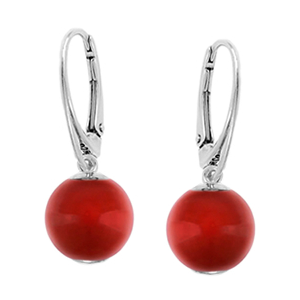 Cercei Lia - Perle Rosu Coral