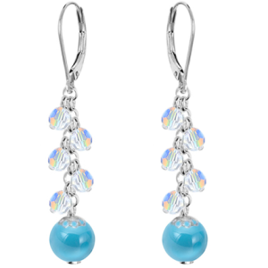 Cercei Blue - Perle & Cristale Swarovski