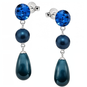 Cercei Blue Divia - Cristale &amp; Perle 