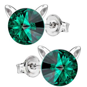 Cercei Pisicute - Cristale Swarovski Emerald