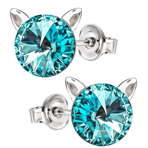 Cercei Pisicute - Cristale Swarovski Light Turquoise