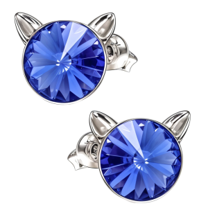 Cercei Pisicute - Cristale PRECIOSA Blue Sapphire