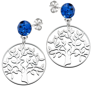 Cercei Pomul Vietii - Cristale Capri Blue