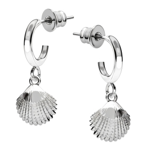 Cercei Silver SeaShells 3D