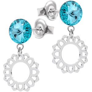 Cercei Kenda - Cristale Rivoli Light Turquoise