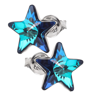 Cercei Stelute Bermuda Blue - Cristale Swarovski