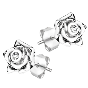 Cercei Silver Roses 3D