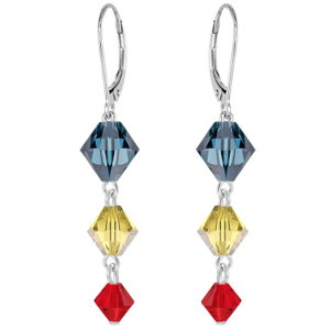 Cercei Xilion - Cristale Swarovski Tricolor