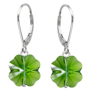 Cercei Trifoi Fern Green - Cristale Swarovski